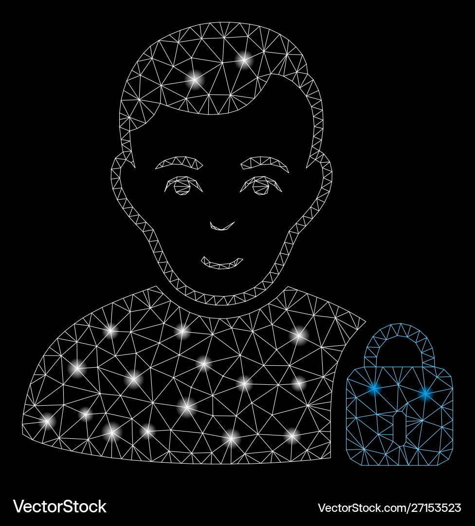 Flare mesh network user locked with spots Flare mesh network user locked with spots vector image