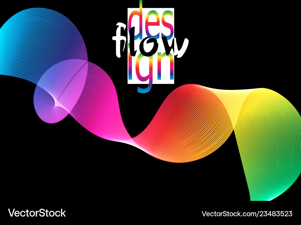 Fluid colorful texture on dark background flow Fluid colorful texture on dark background flow vector image