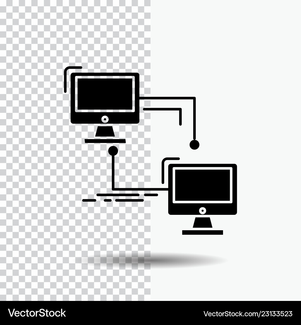 Local lan connection sync computer glyph icon Local lan connection sync computer glyph icon vector image