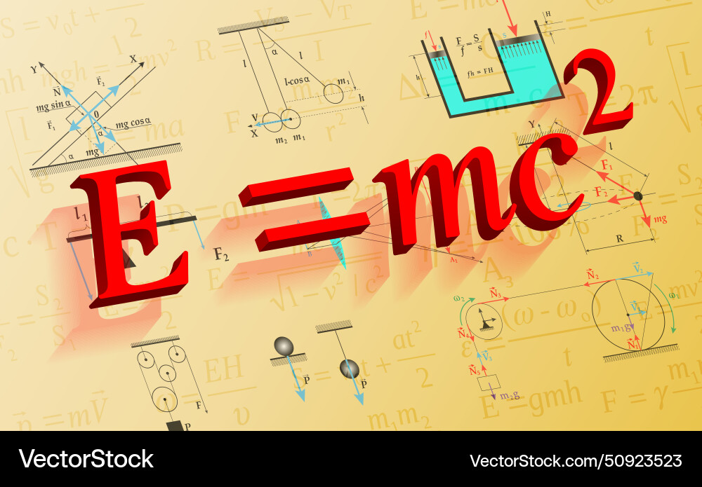 Physics formulas perspective Physics formulas perspective vector image