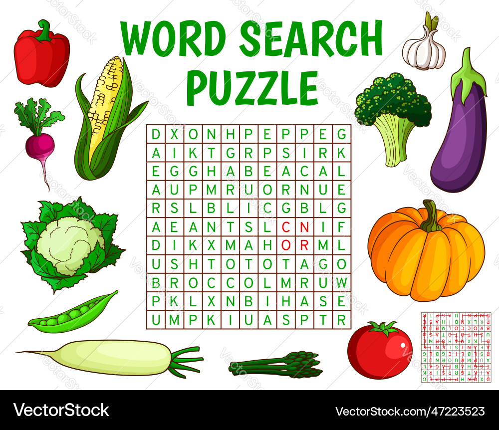 Raw Farm Gemüse Wort Suche puzzle Spiel Raw Farm Gemüse Wort Suche puzzle Spiel vektorbild
