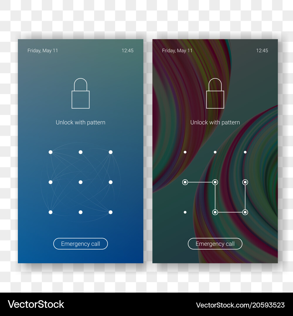 Screen lock with pattern id unlock vector image