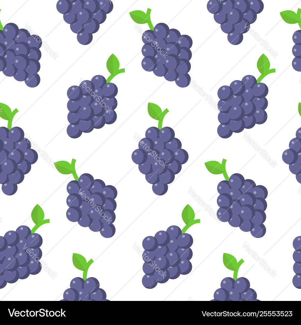 Seamless pattern with grapes in flat style Seamless pattern with grapes in flat style vector image