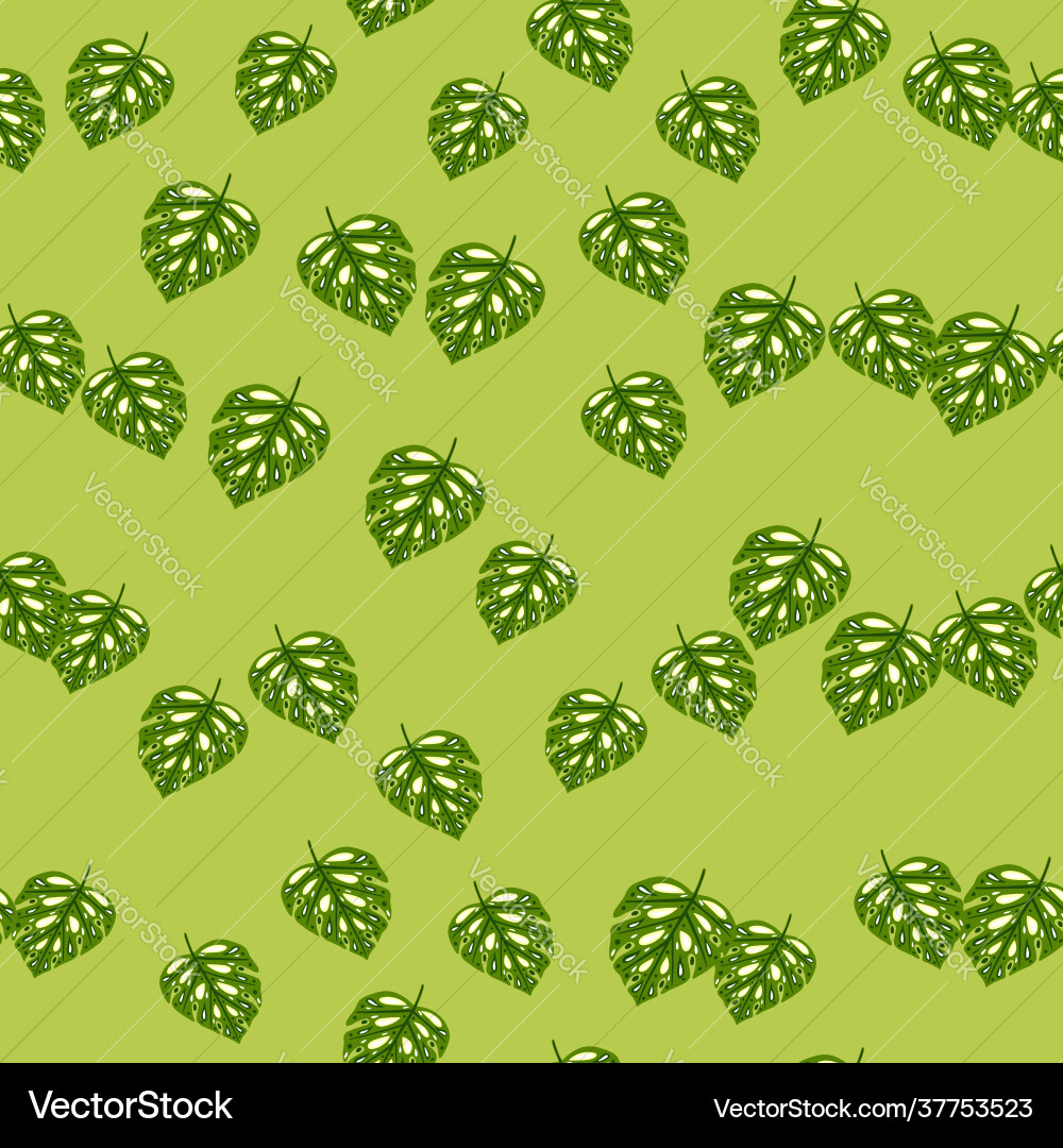 Seamless pattern with monstera random leaves Seamless pattern with monstera random leaves vector image