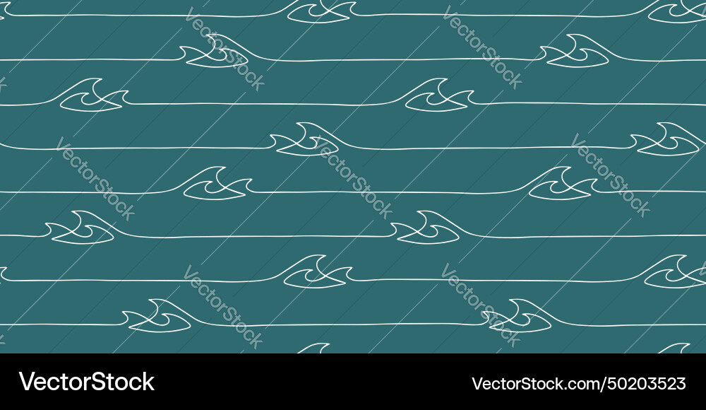 Seamless wave pattern drawn with one continuous vector image