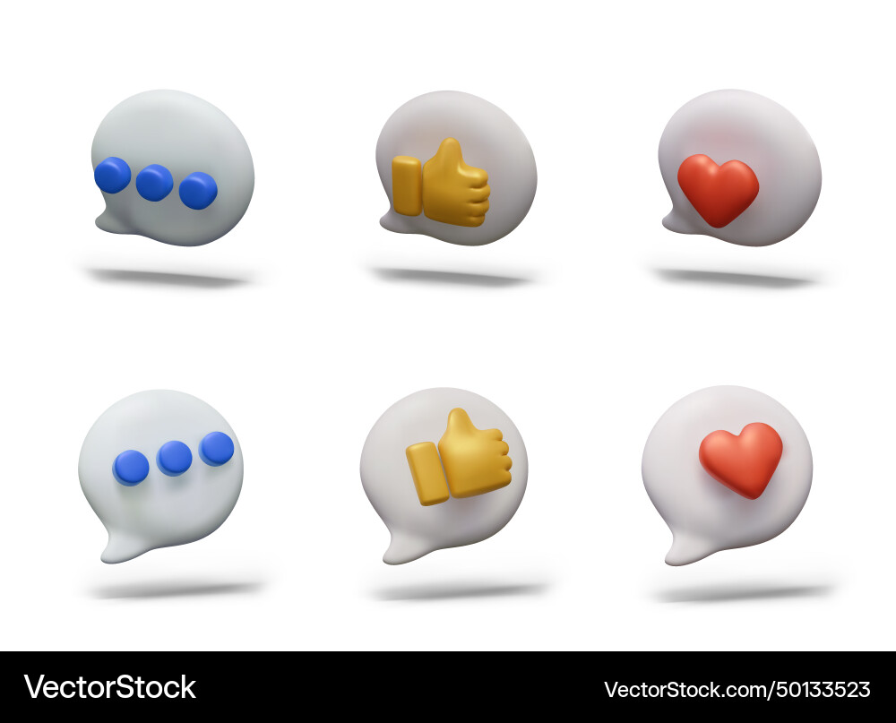 Set of speech bubbles in different positions Vector Image