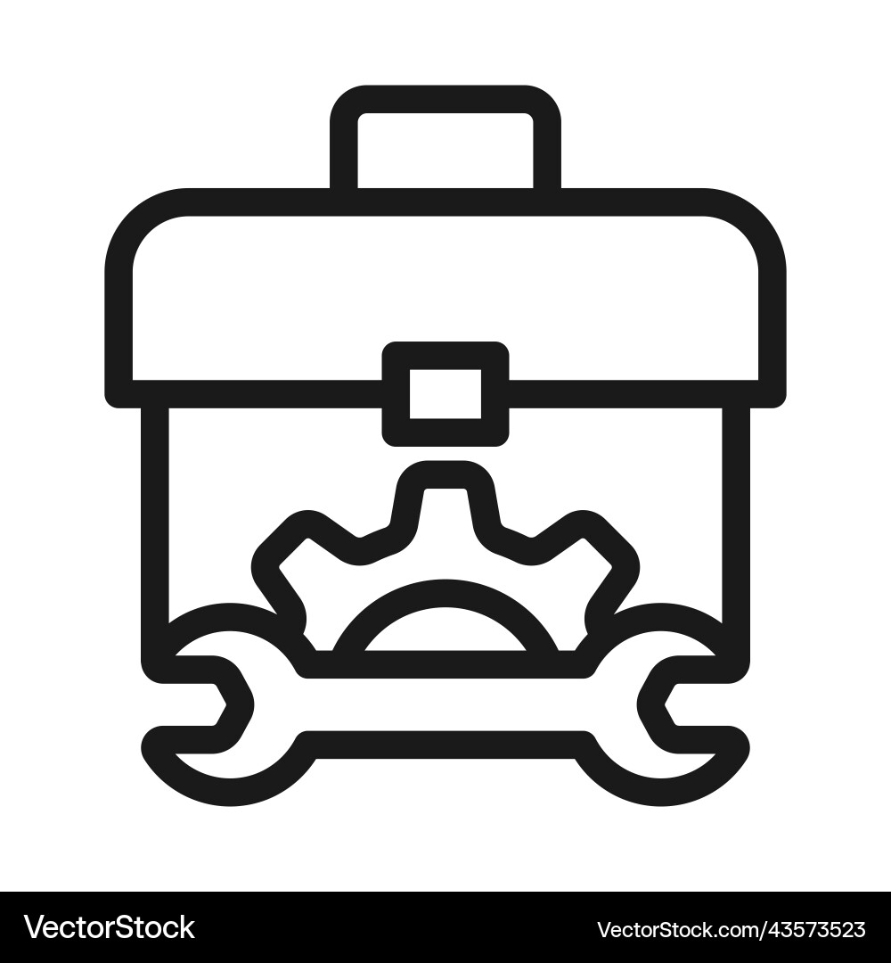 Tool box line icon toolbox toolkit instrument Tool box line icon toolbox toolkit instrument vector image