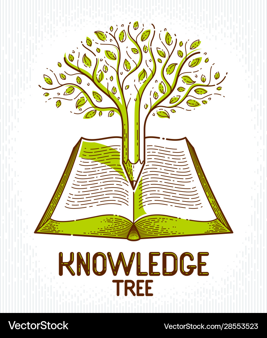 Tree with apples combined pencil over open Tree with apples combined pencil over open vector image