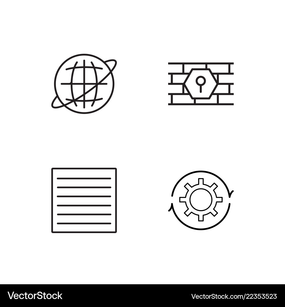 Web simple outlined icons set Web simple outlined icons set Vector Image