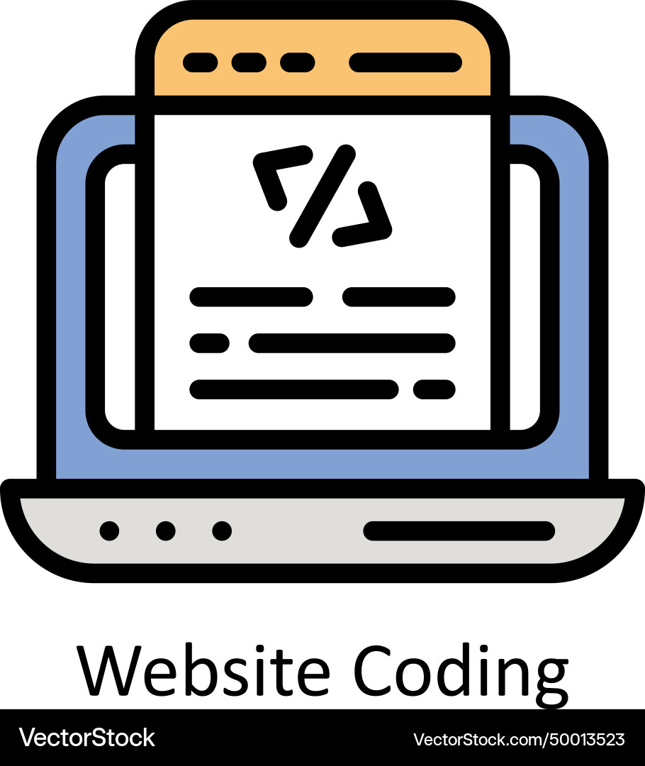 Website coding filled outline icon style il Vector Image