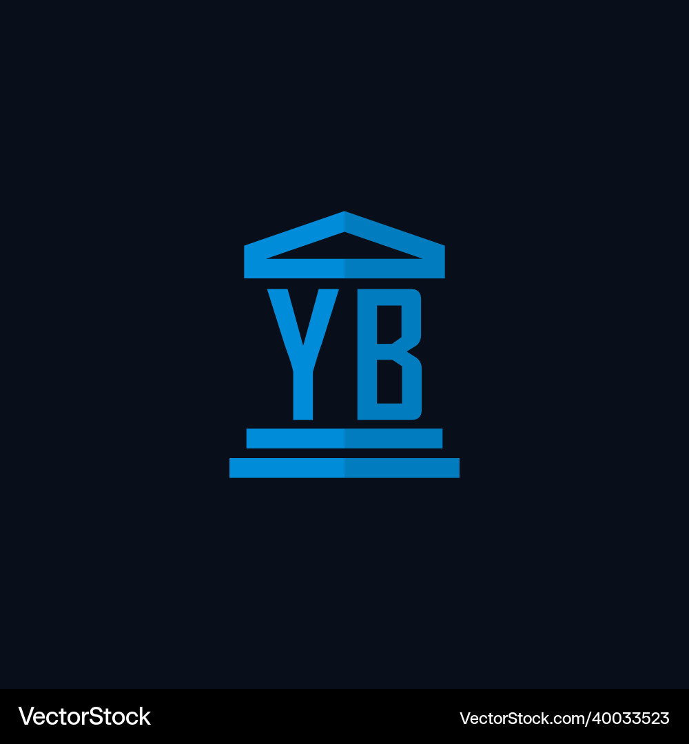 Yb initial logo monogram with simple courthouse Yb initial logo monogram with simple courthouse Vector Image