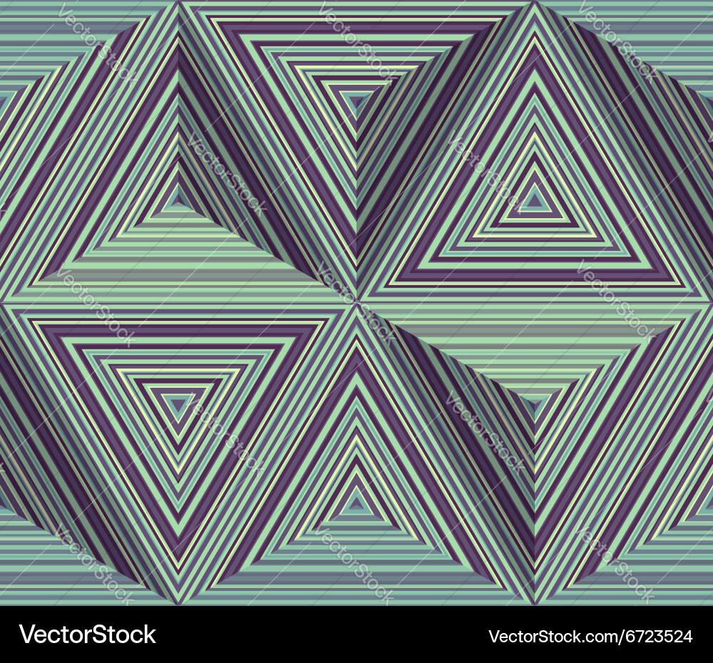 Abstract geometric pattern with striped triangles vector image