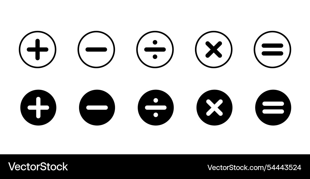 Calculator symbol collection and mathematic Calculator symbol collection and mathematic vector image