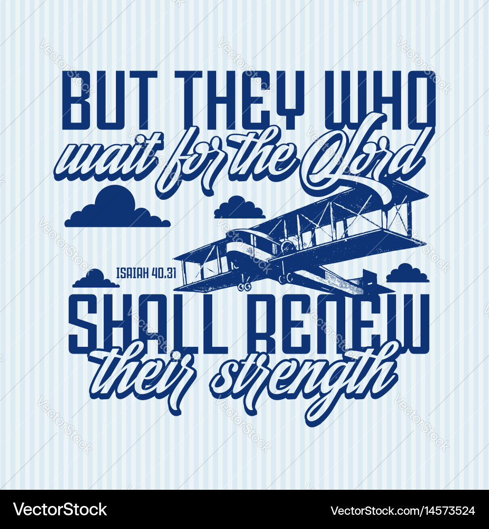 Christian Typography - Wait for the Lord Vector Image