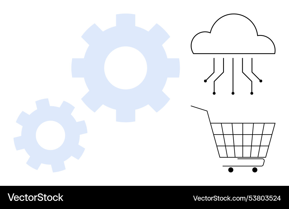 Conceptual of cloud computing and e Vector Image