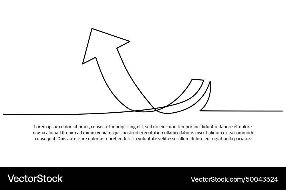 Continuous line design of arrow pointing up one Continuous line design of arrow pointing up one Vector Image