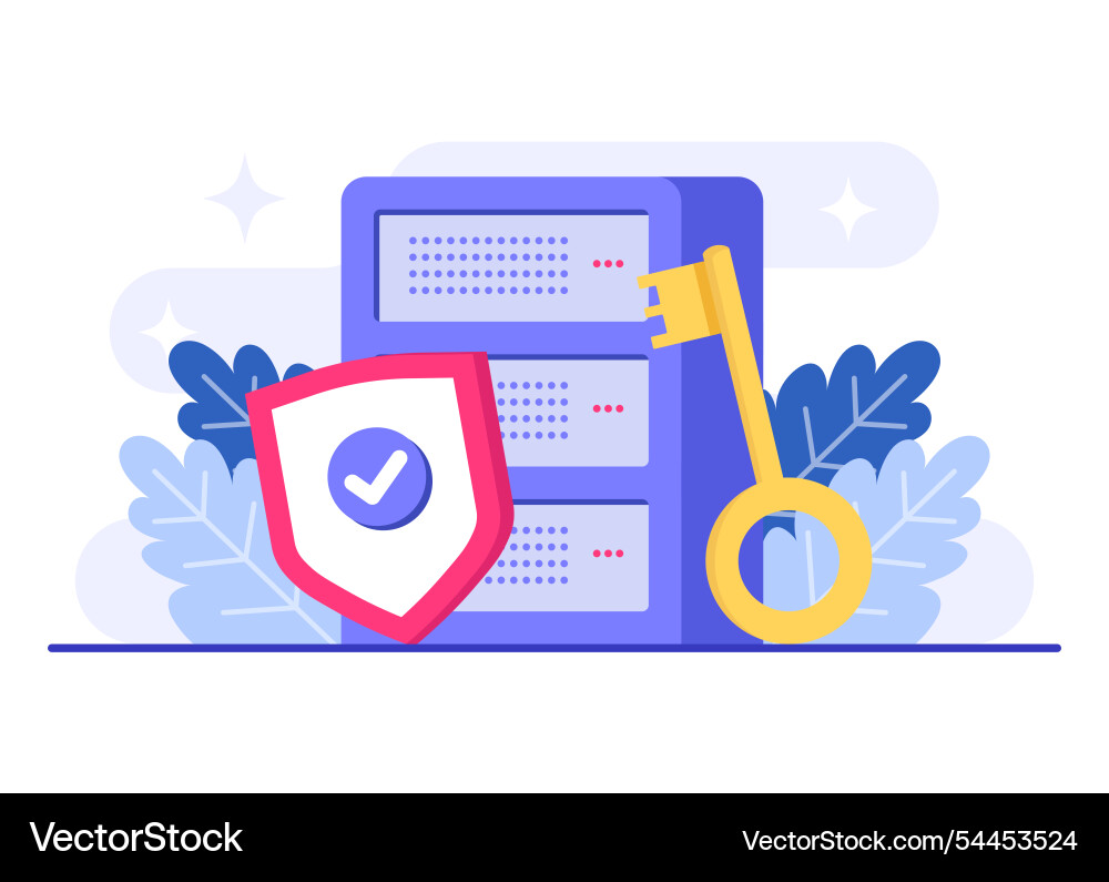 Database protection cyber security data center Database protection cyber security data center vector image