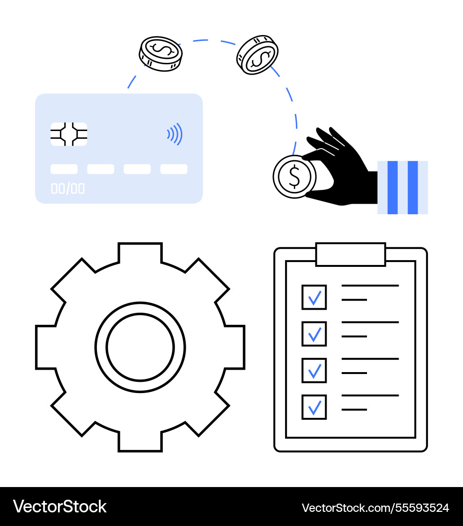 Digital payment process transaction flow Vector Image