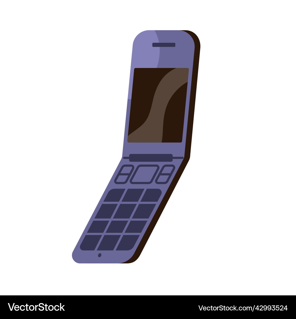 Flip mobile phone old model of binary cellphone Flip mobile phone old model of binary cellphone vector image