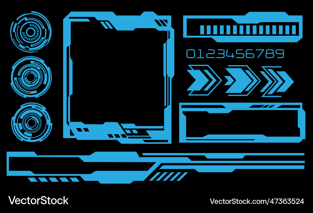 Modern HUD Circle User Interface Elements vector image