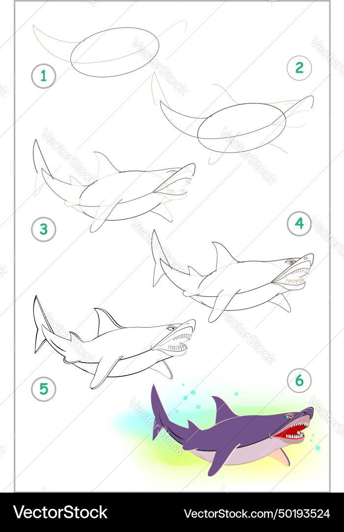 Page shows how to learn step by draw Page shows how to learn step by draw vector image