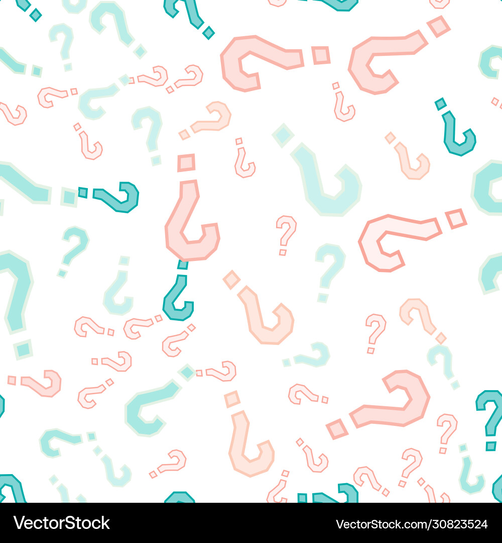 Quiz seamless pattern question marks doubt faq Quiz seamless pattern question marks doubt faq vector image
