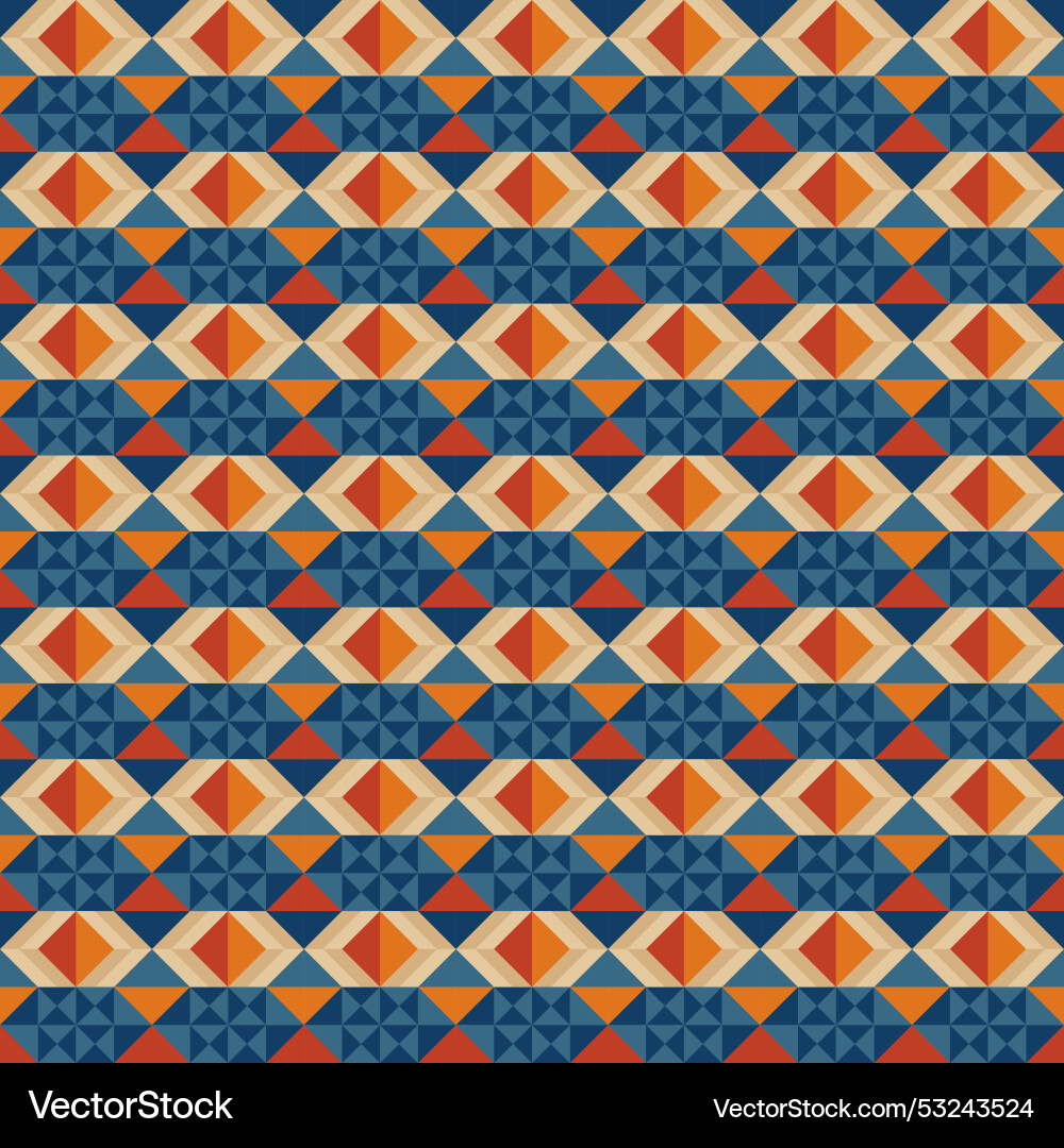 Random colored triangle with seamless pattern Random colored triangle with seamless pattern vector image
