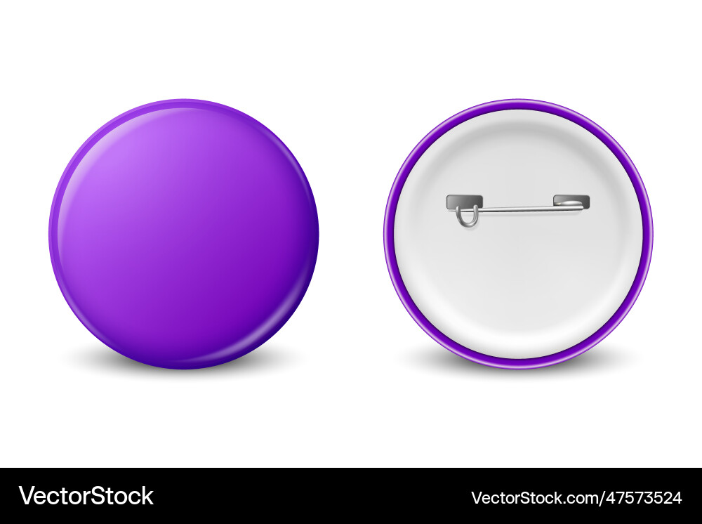 Realistic purple round blank empty button Realistic purple round blank empty button vector image