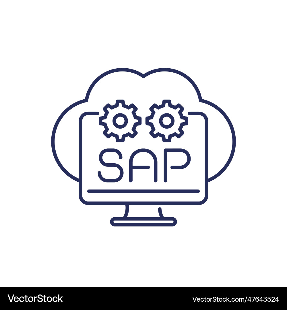 Sap line icon with a cloud Vector Image