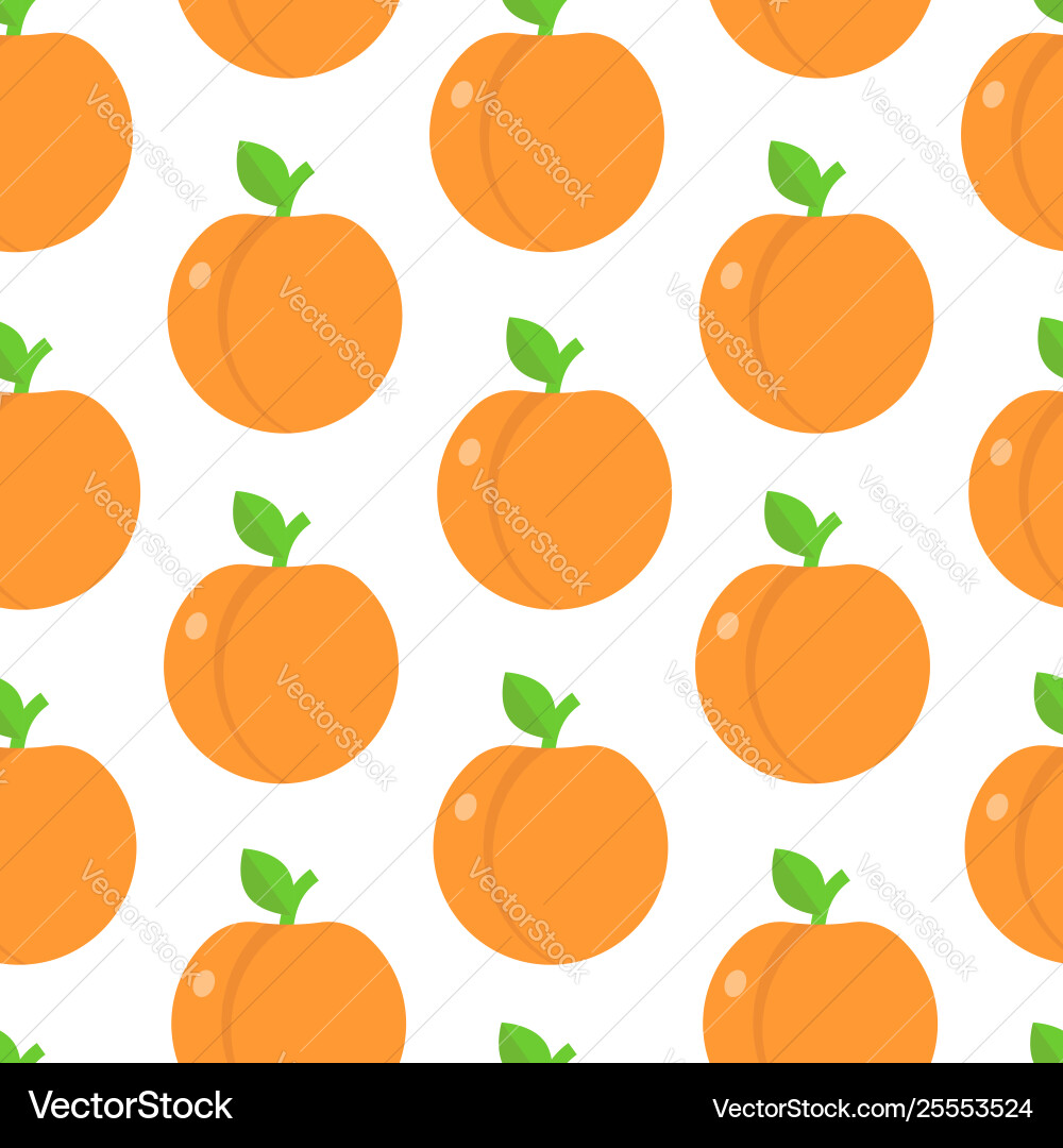 Seamless pattern with peaches in flat style Seamless pattern with peaches in flat style vector image