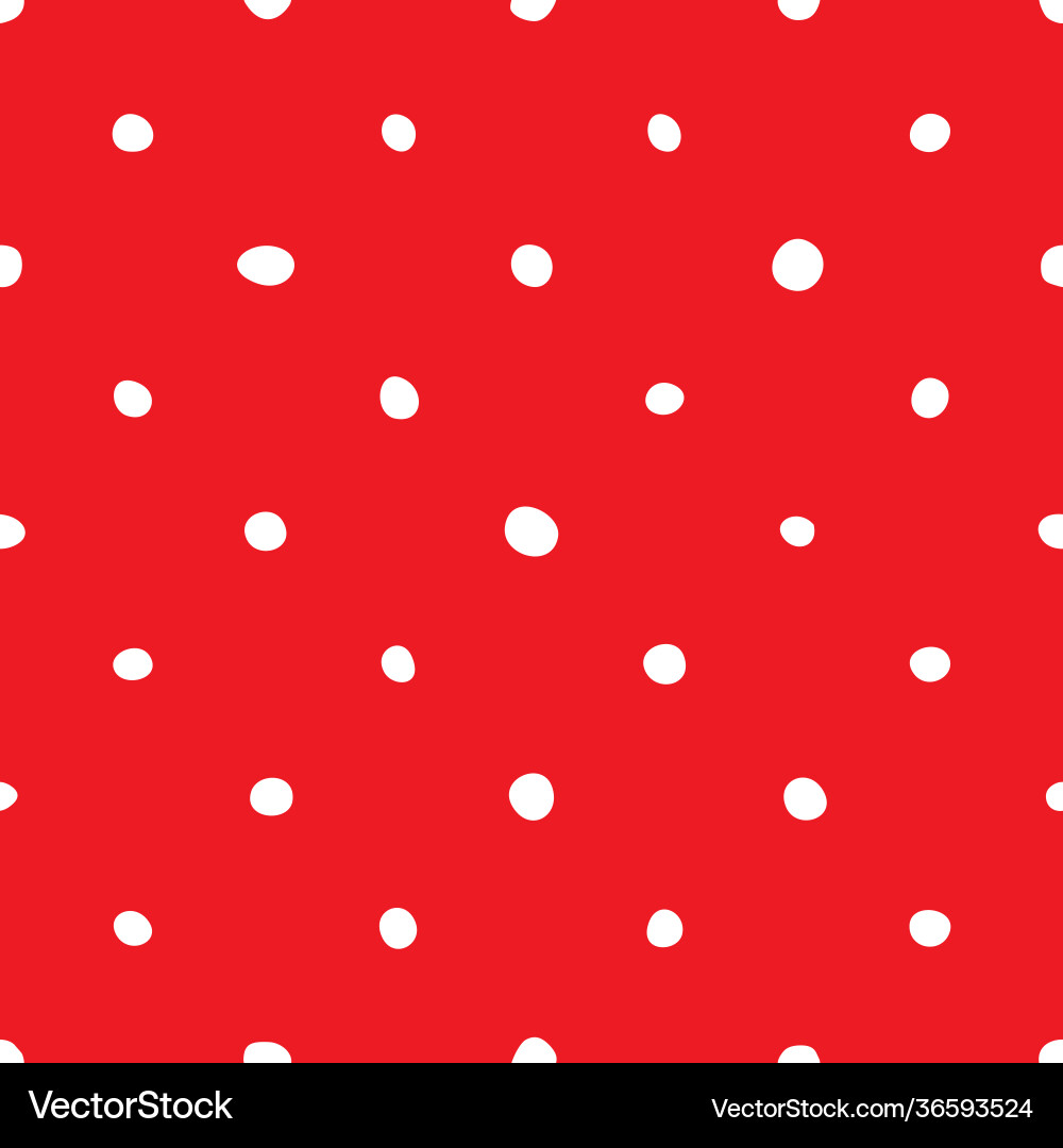 Seamless pattern with tile white polka dots on red Seamless pattern with tile white polka dots on red vector image