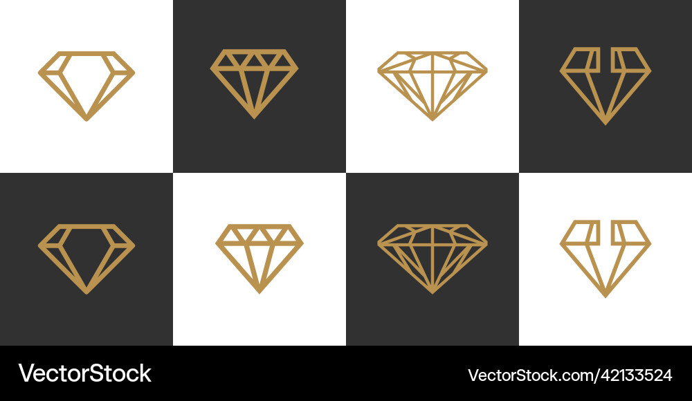 Set aus kreativem Diamant-Konzept Logo-Design Set aus kreativem Diamant-Konzept Logo-Design vektorbild
