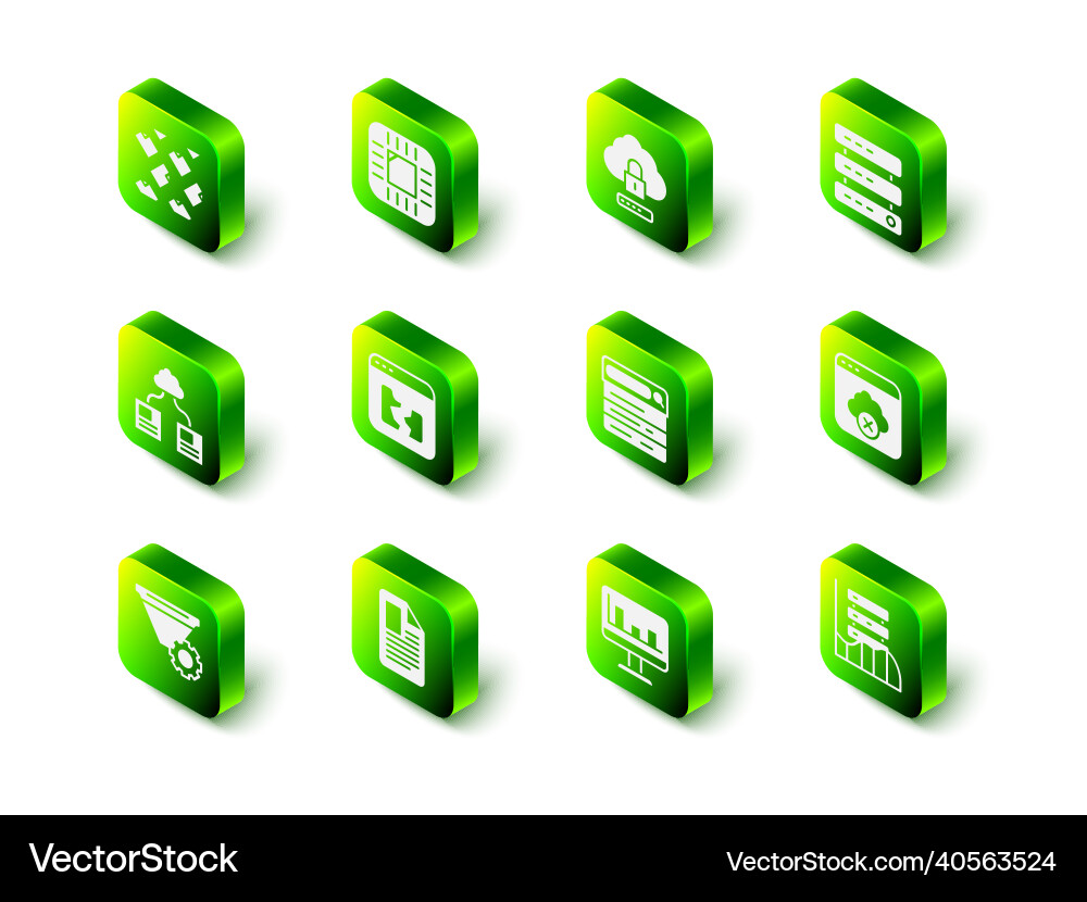 Set processor with cpu cloud computing lock Set processor with cpu cloud computing lock vector image