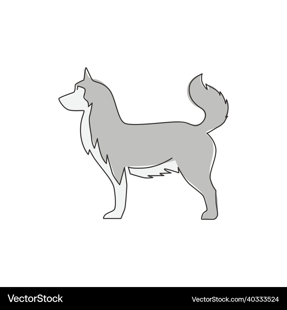 Single continuous line drawing of simple cute Single continuous line drawing of simple cute vector image