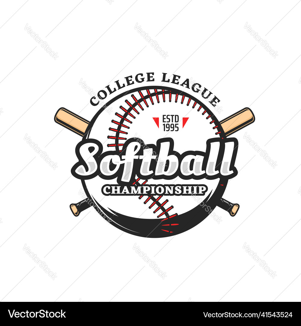 Softball Game Icon - Bats & Ball Vector Image