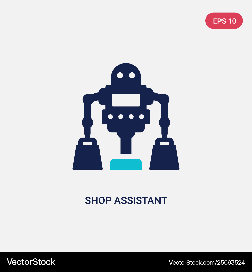 Two color shop assistant icon from artificial vector image