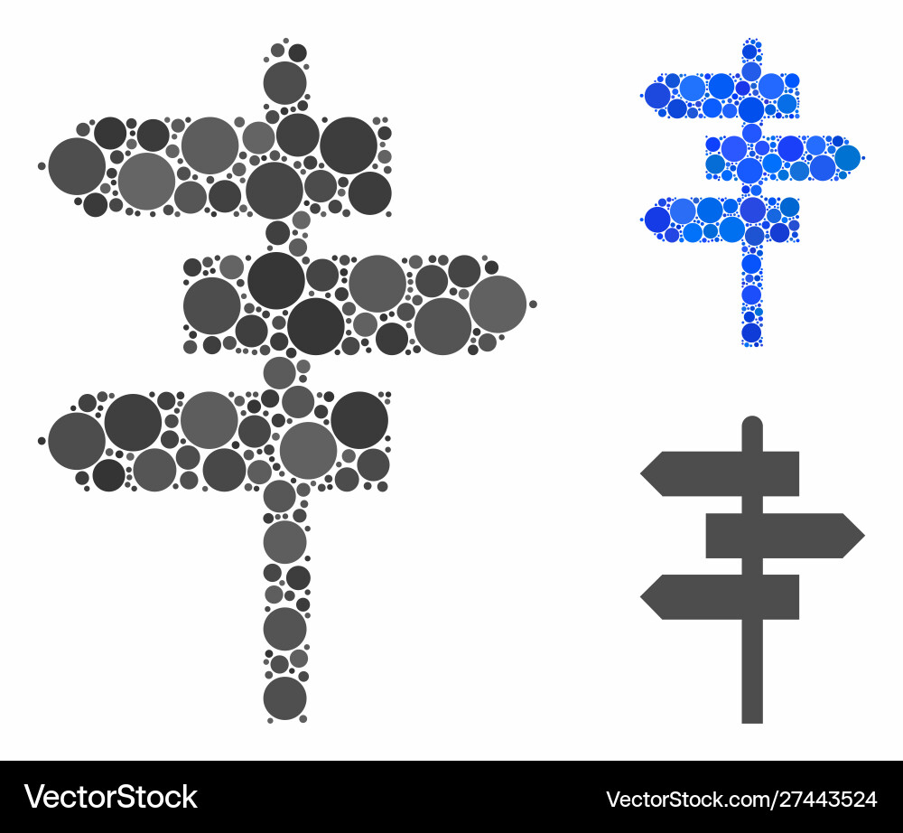 Way pointer composition icon circles Way pointer composition icon circles vector image