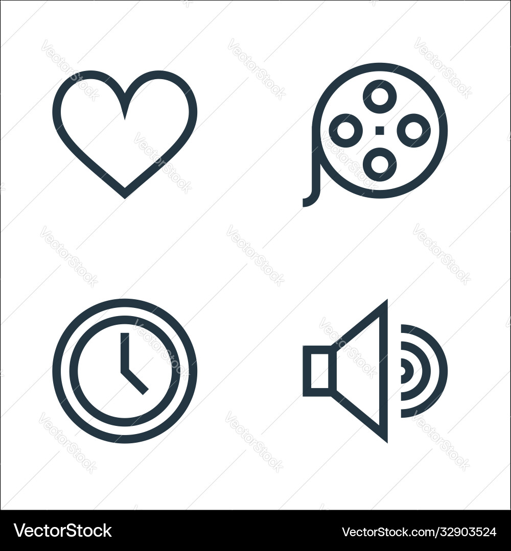 Web essentials line icons linear set quality vector image