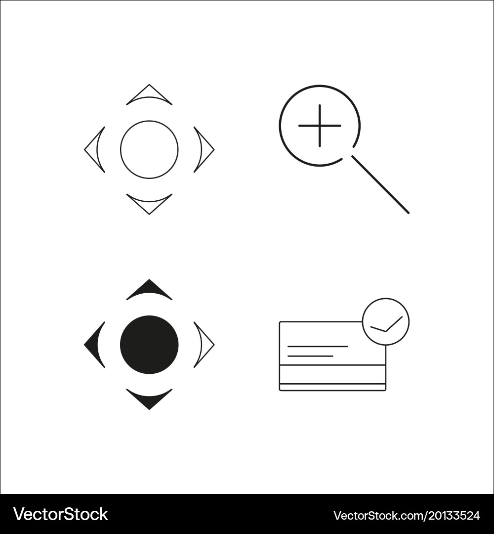 Web simple linear icon setsimple outline icons vector image