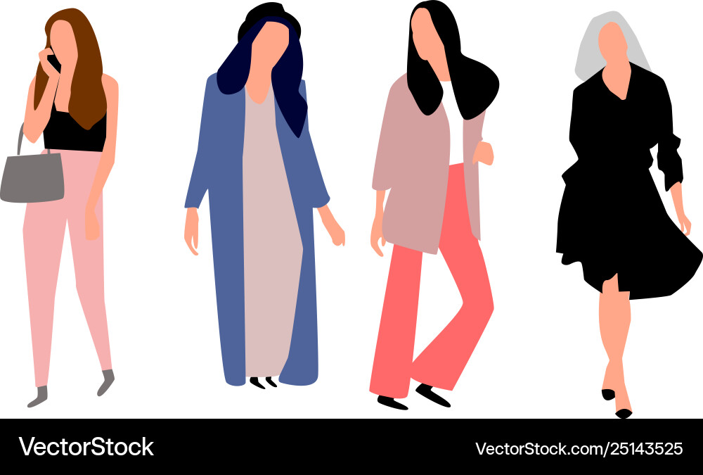 Beautiful young women in fashion clothes Beautiful young women in fashion clothes vector image