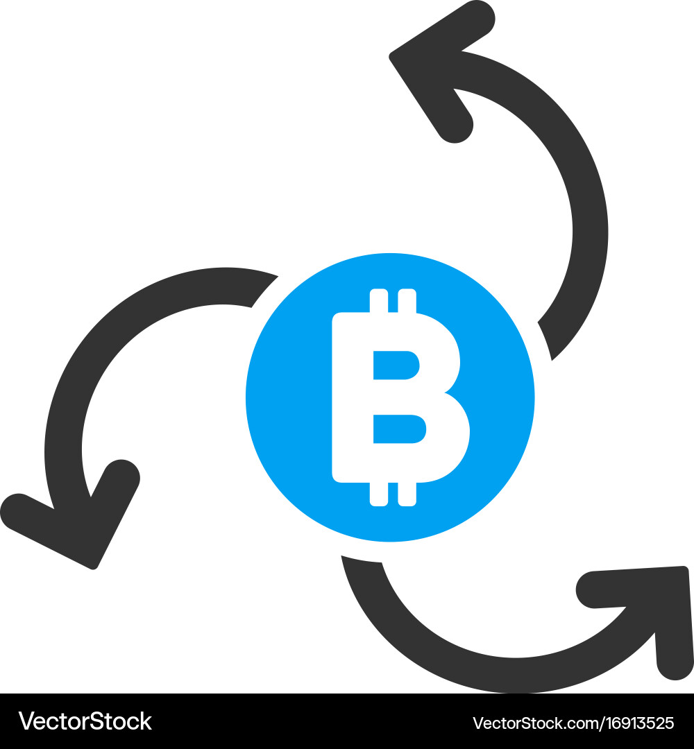 Bitcoin source swirl flat icon Vector Image