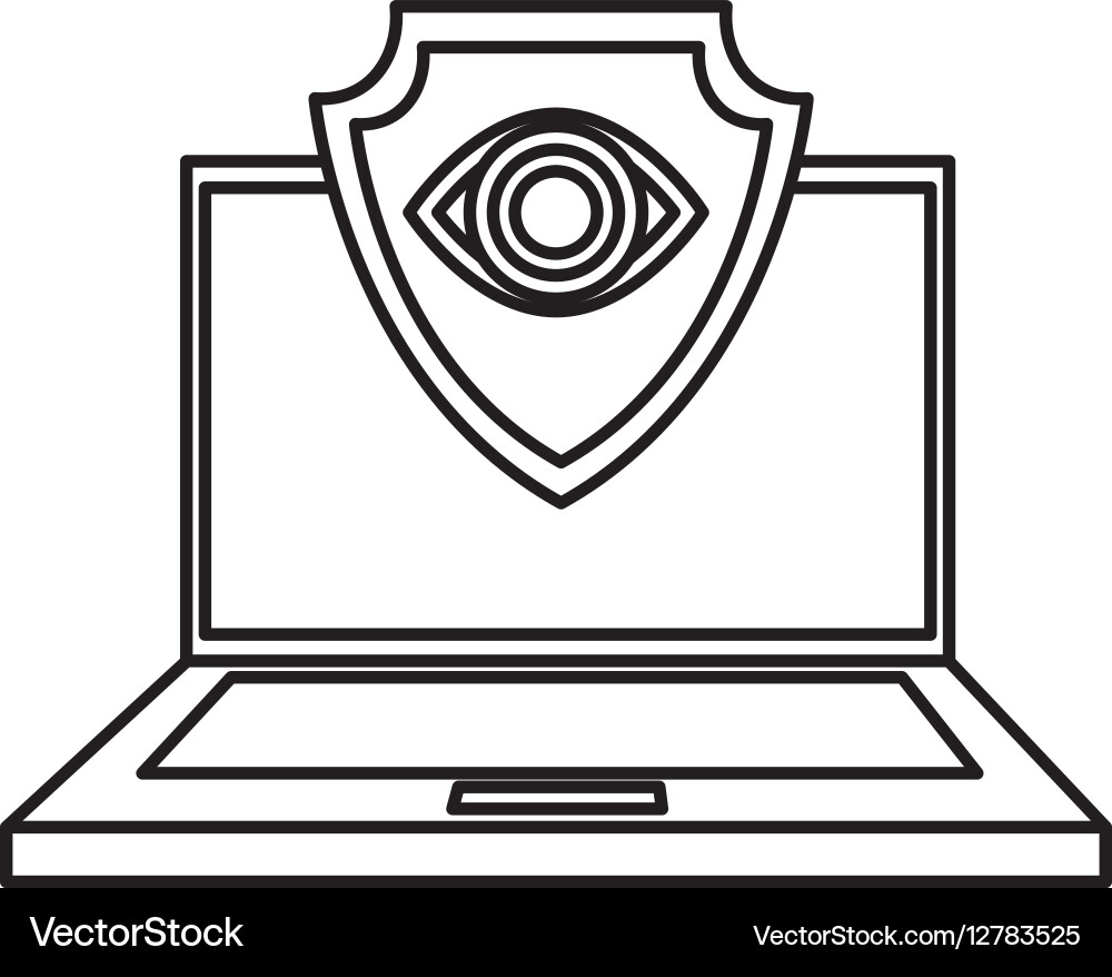 Cloud computing security system vector image