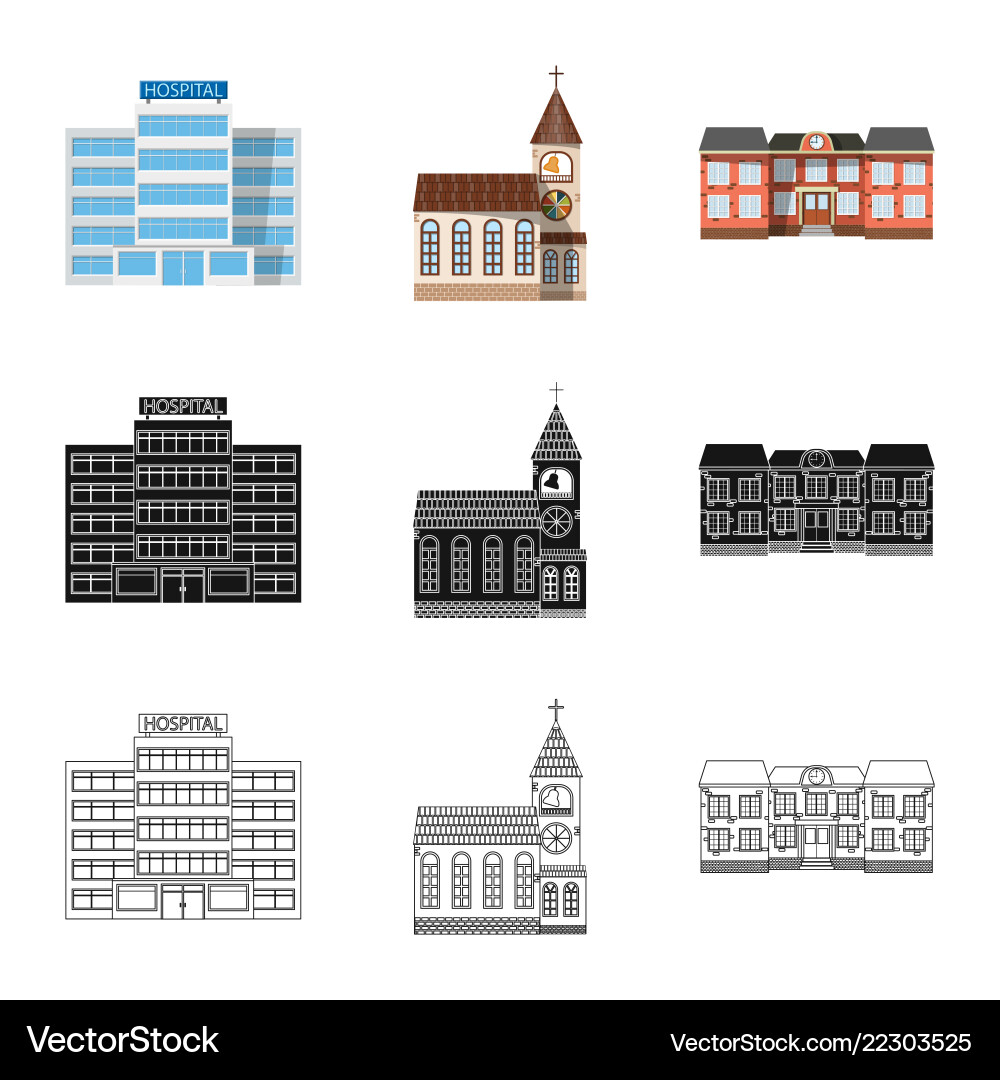 Design of building and front sign Vector Image