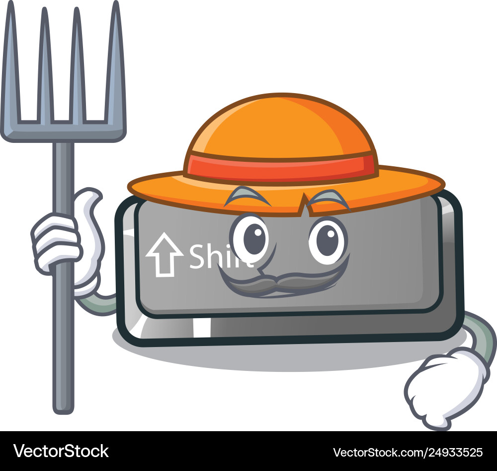 Farmer button shift isolated with character vector image