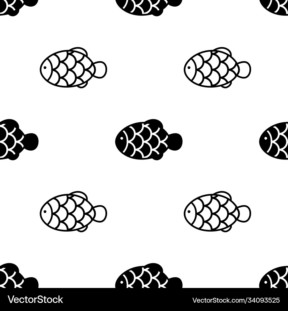 Fish with scale seamless pattern on white Fish with scale seamless pattern on white vector image