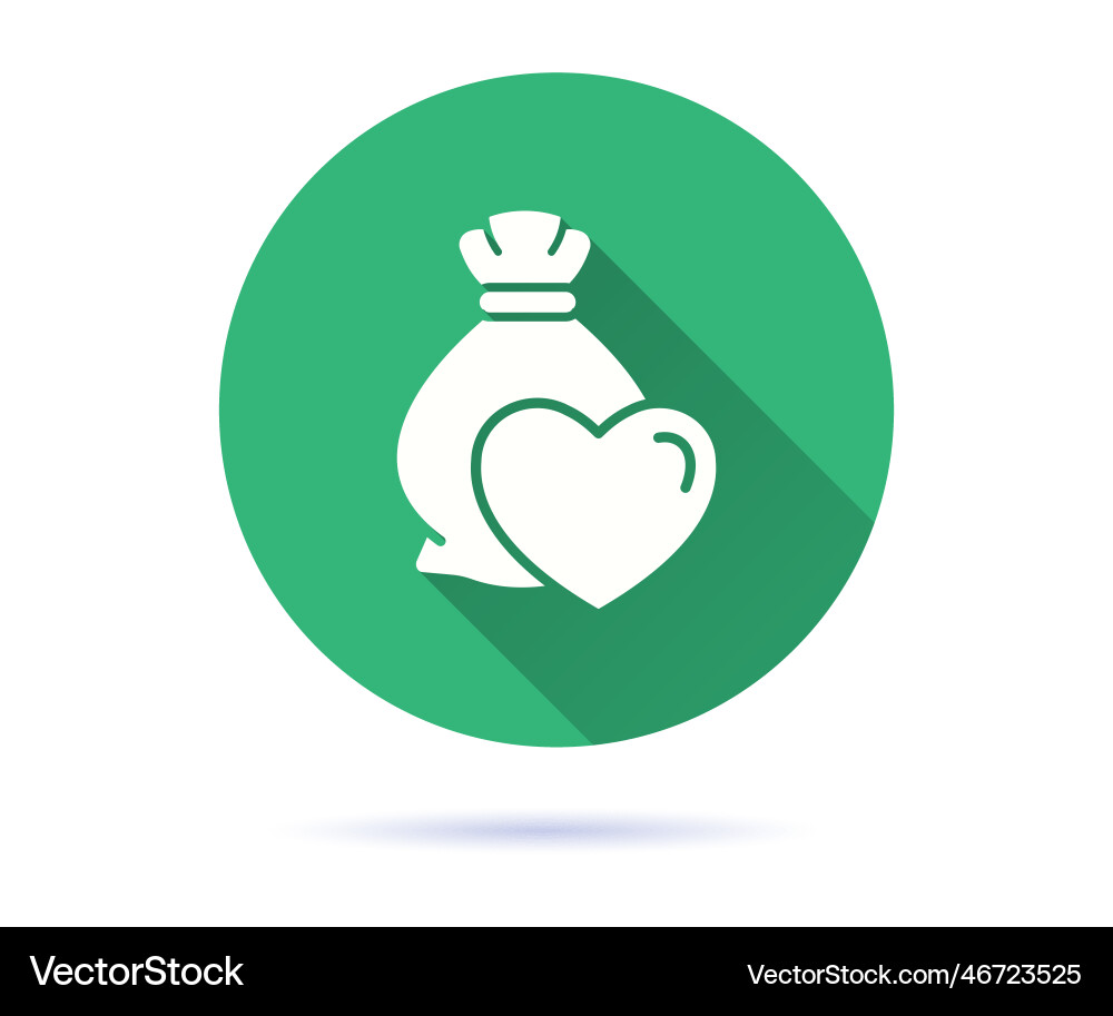 Food bank icon with long shadow for graphic vector image