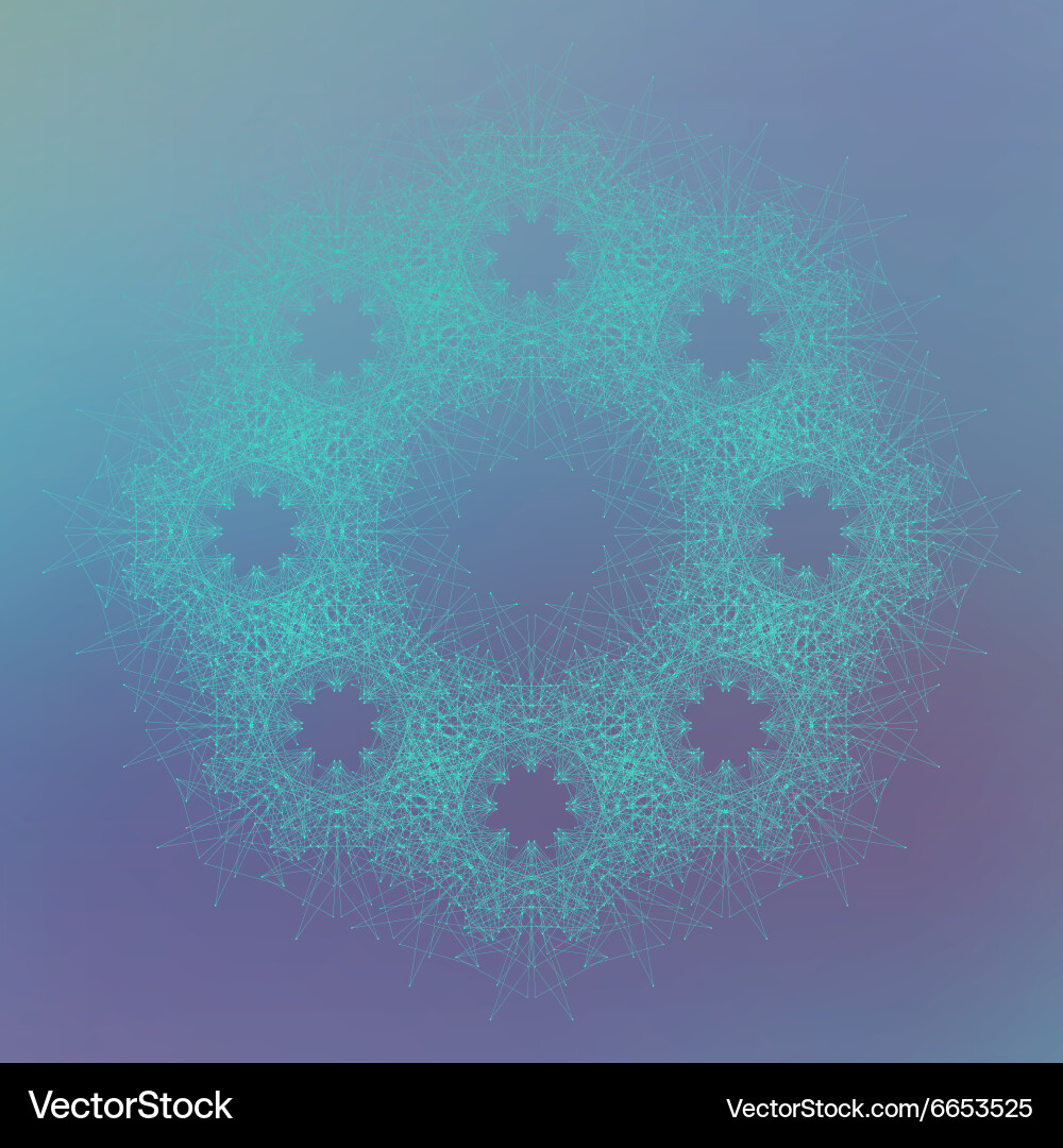 Geometric form with connected lines and dots vector image