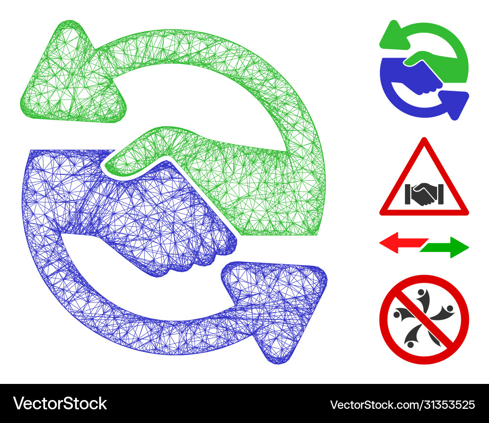 Handshake exchange arrows web mesh Handshake exchange arrows web mesh vector image