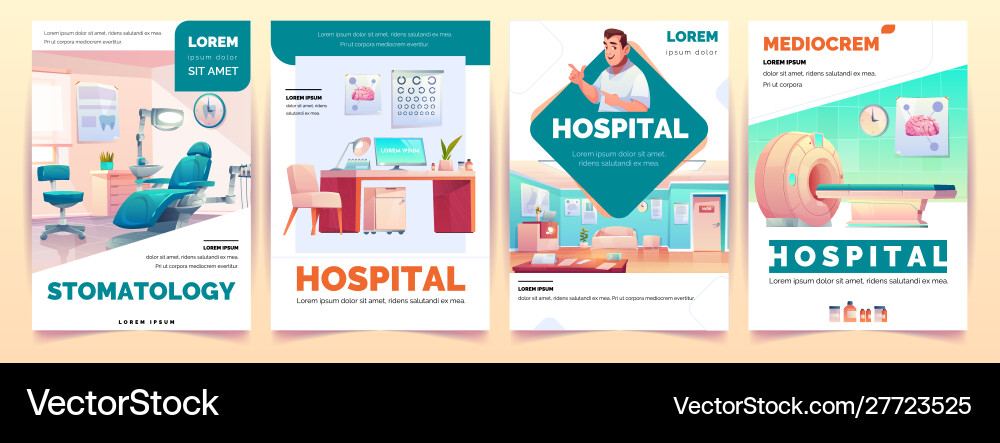 Hospital banners poster for clinic advertising set Hospital banners poster for clinic advertising set vector image