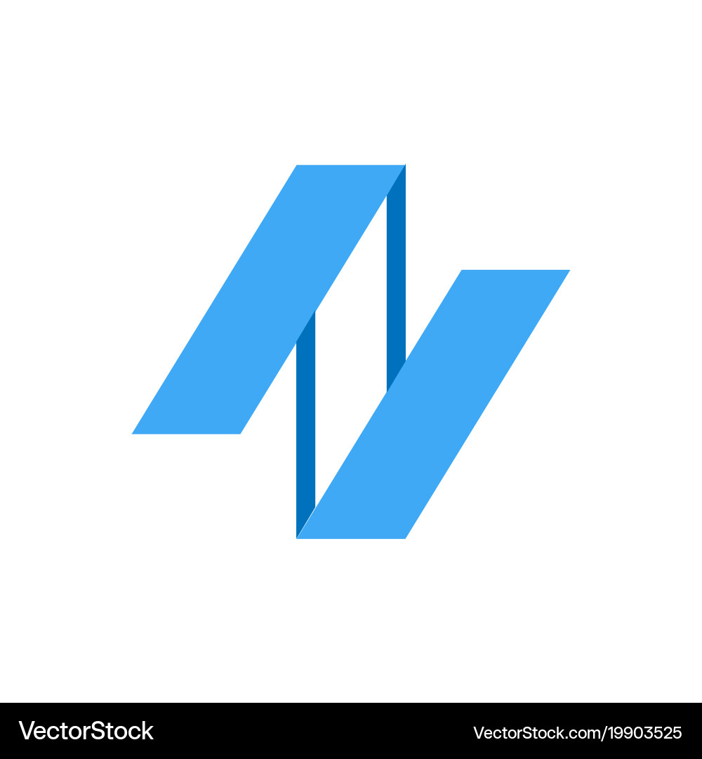 Initial diagonal outline inside abstract symbol vector image